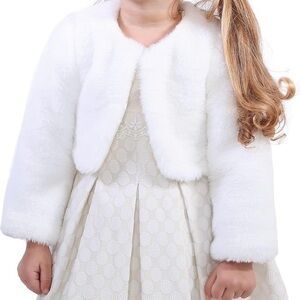 White Faux Fur Jacket for Girl’s Size 7